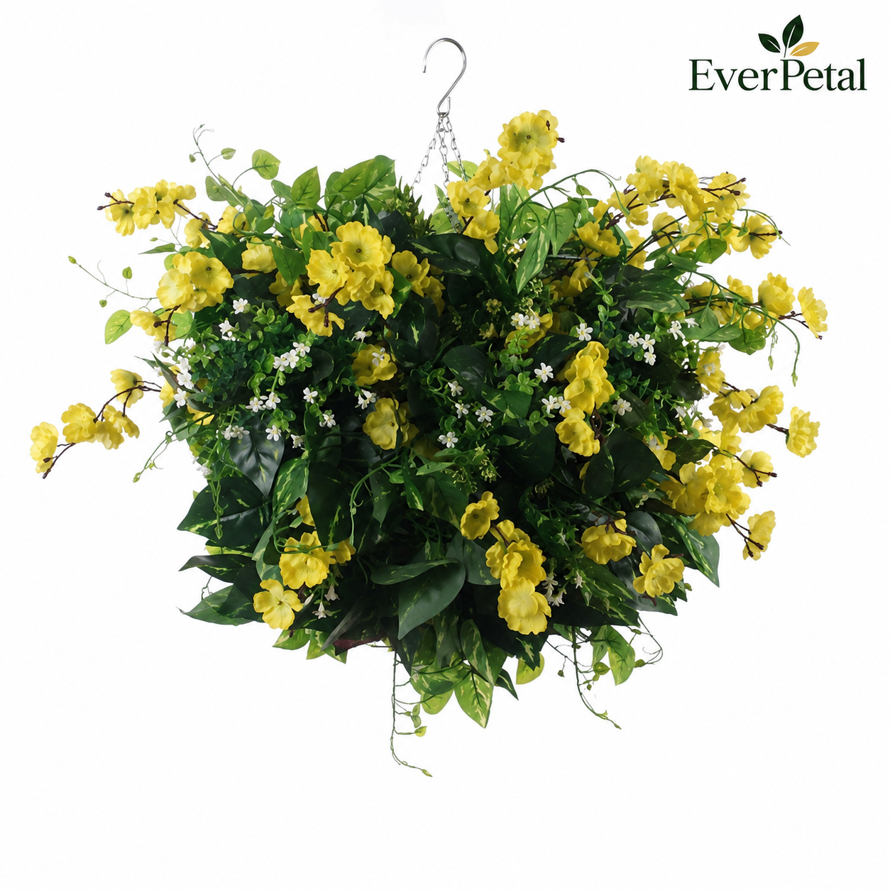 Large Outdoor Artificial Hanging Basket | All Yellow