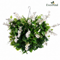 Large Outdoor Artificial Hanging Basket | All White